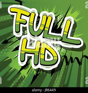 Full HD - Comic book style phrase on abstract background. Stock Vector