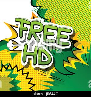Free HD - Comic book style phrase on abstract background. Stock Vector