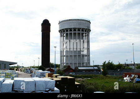 The 'Salt and Pepper Pots' Two water towers, goole Stock Photo