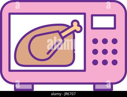 delicious chicken in microwave Stock Vector