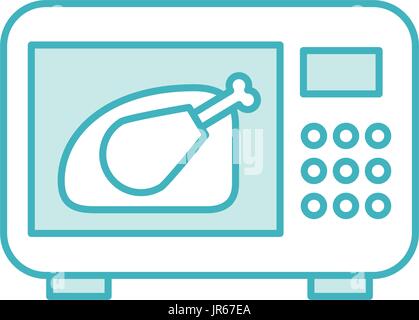 delicious chicken in microwave Stock Vector