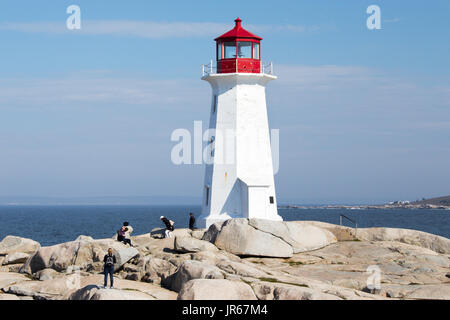 Lighthouse, Peggy's Cove, Nova Scotia, Canada Stock Photo