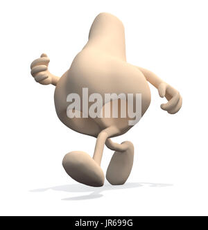 human nose with arms and legs that walk, 3d illustration Stock Photo