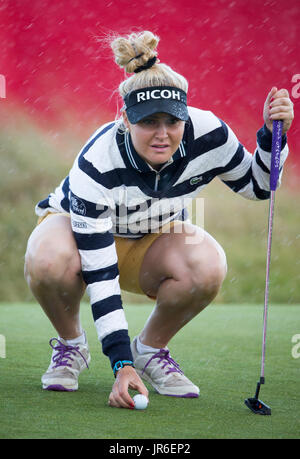 England's Charley Hull lines up a putt on the 1st on day one of the
