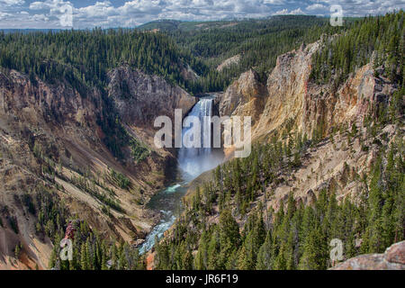 Yellowstone's Grand Canyon and Yellowstone River Stock Photo