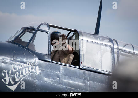 Duxford, Cambridgeshire, UK - July 12th, 2015: Grumman TBF Avenger Displays Stock Photo