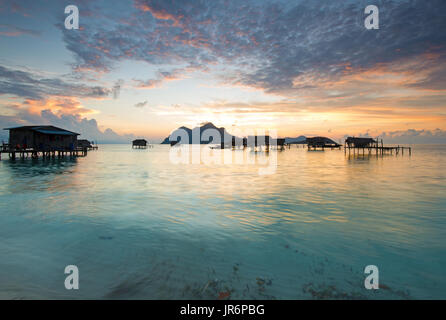 Beautiful sunrise in Tun Sakaran Marine Park, Semporna, Sabah Borneo, Malaysia. Stock Photo