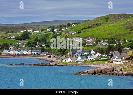 View over the village Gairloch on the shores of Loch Gairloch, Wester Ross, North-West Scottish Highlands, Scotland Stock Photo