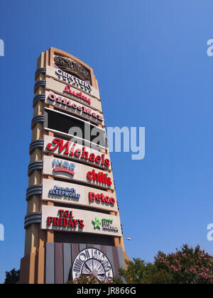 Union Landing shopping center, pylon, Sign, Union City, California, Stock Photo