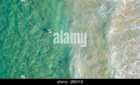 Drone photograph of the coastline of Noosa Heads, Queensland Australia Stock Photo