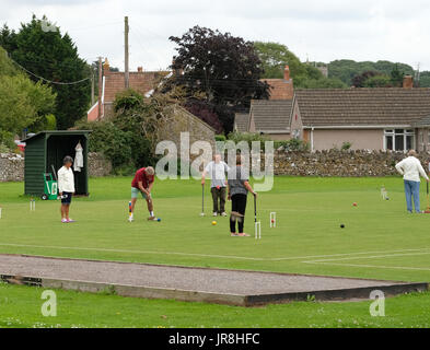 29th July 2017 - Weston super Mare Croquet club Stock Photo