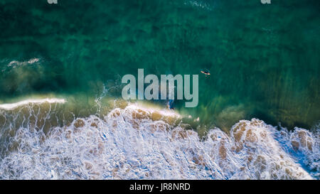 Drone photograph of the coastline of Noosa Heads, Queensland Australia Stock Photo