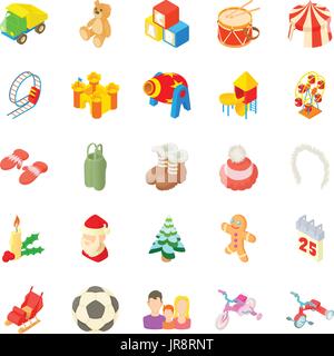 Papoose icons set, cartoon style Stock Vector