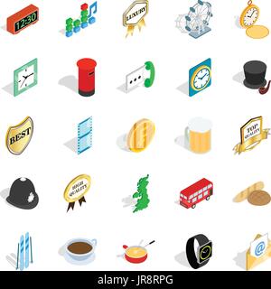 Period icons set, isometric style Stock Vector
