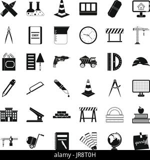 Equipment icons set, simple style Stock Vector