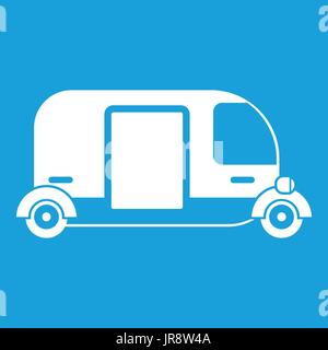 Thailand three wheel native taxi icon white Stock Vector