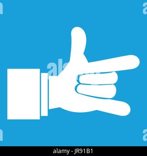 I Love You hand sign icon white Stock Vector