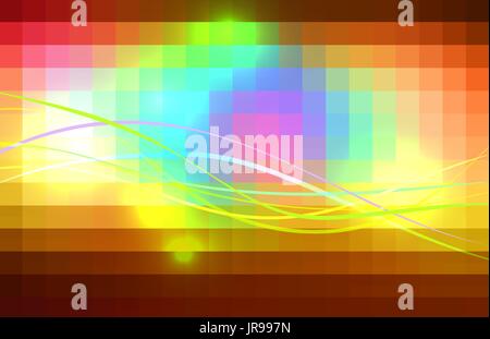 Red pink green blue brown vector abstract glowing background with colored lines Stock Vector