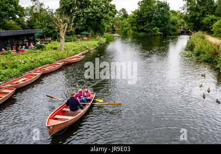 Rowing boats on the river Stour at Flatford. Stock Photo