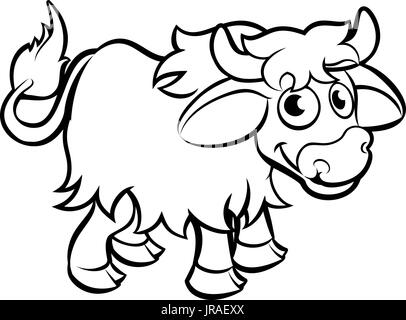 Yak Cartoon Character Stock Vector