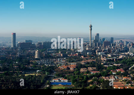 Aerial view of the Johannesburg city skyline Stock Photo