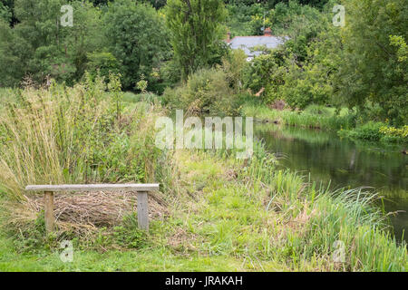 The river Test ,Wherwell trout fishery, Wherwell, Andover, Hampshire, England, United Kingdom. Stock Photo
