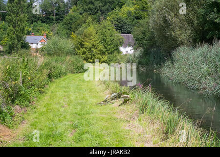 The river Test ,Wherwell trout fishery, Wherwell, Andover, Hampshire, England, United Kingdom. Stock Photo