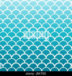 Fish scale and mermaid background Stock Vector