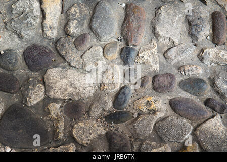 Cobbles street old, section of a medieval cobbled street in the old town quarter of Sassari, Sardinia. Stock Photo