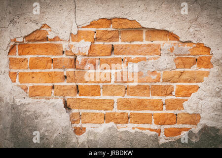 Plastered brick wall background Stock Photo
