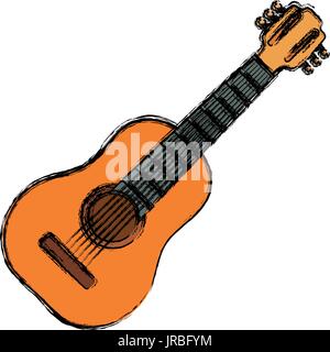 Acoustic guitar music instrument Stock Vector