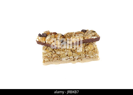 Two granola bars on a white background Stock Photo