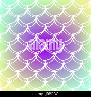 Fish scale and mermaid background Stock Vector