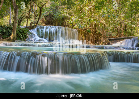 Kuang Si Waterfalls, Luang Phrabang, Laos. Stock Photo