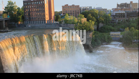 A View of the High Falls in the city of Rochester, New York Stock Photo