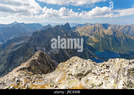 High Tatra Mountains, aerial view from Rysy peak Stock Photo