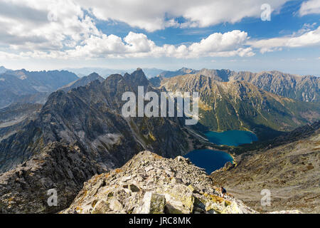 High Tatra Mountains, aerial view from Rysy peak Stock Photo