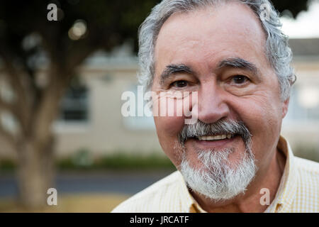 Close up portrait of happy senior man Stock Photo