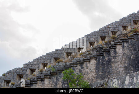Big old wall and stairs of fortress in Kotor city. Old town. Stock Photo