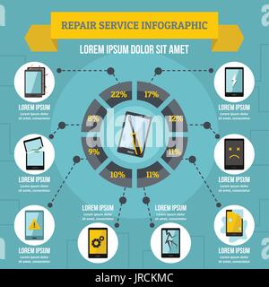 Repair service infographic concept, flat style Stock Vector