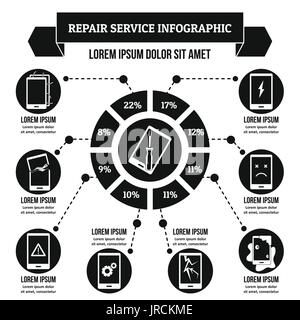 Repair service infographic concept, simple style Stock Vector