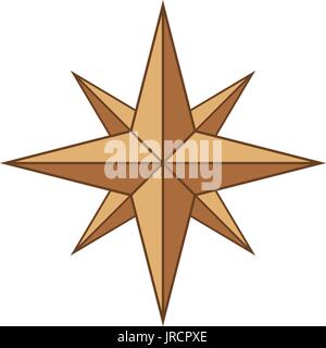 Ancient sign of wind rose icon, cartoon style Stock Vector