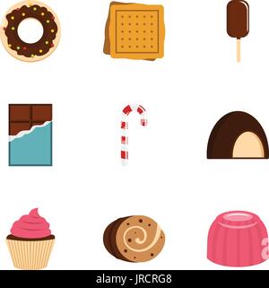 Flat style icon of Christmas stuff for cozy celebrate at home isolated ...