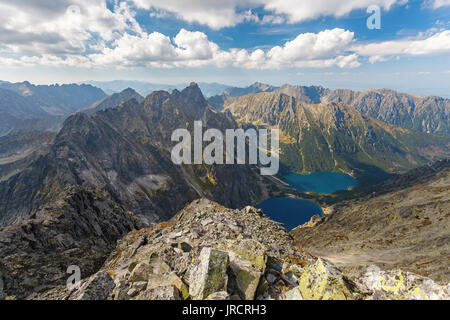 High Tatra Mountains, aerial view from Rysy peak Stock Photo