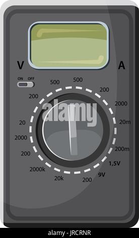 Multimeter, voltmeter icon, cartoon style Stock Vector