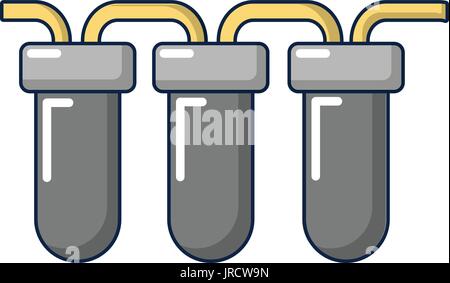 Triple water filter icon, cartoon style Stock Vector