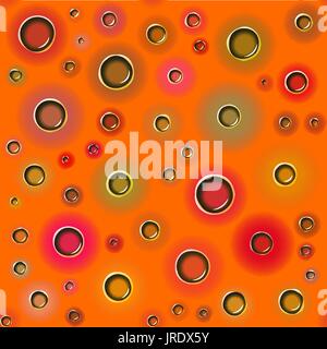 Orange abstract seamless pattern with circles Stock Vector
