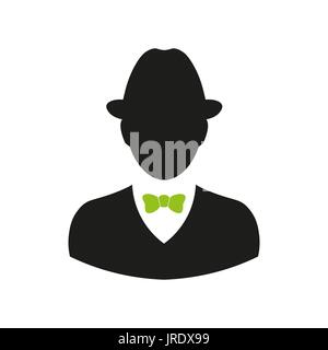 Vector icon man in retro style for websites Stock Vector