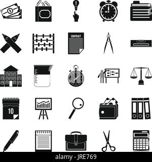 Calculator icons set, simple style Stock Vector