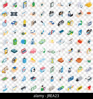 100 doctor icons set, isometric 3d style Stock Vector